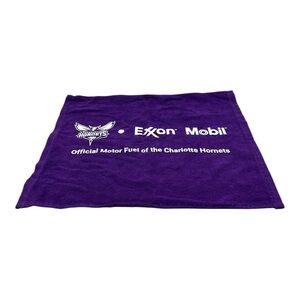 NBA CHARLOTTE HORNETS Arena Giveaway 17x14” Hand Towel EXXON MOBIL Purple